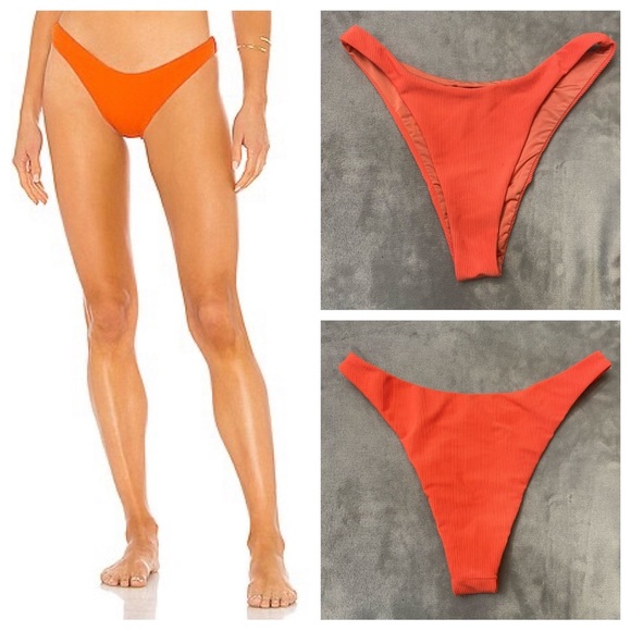 New! Beach Riot Island Bikini Bottom Orange nwot 10013 - Picture 1 of 9